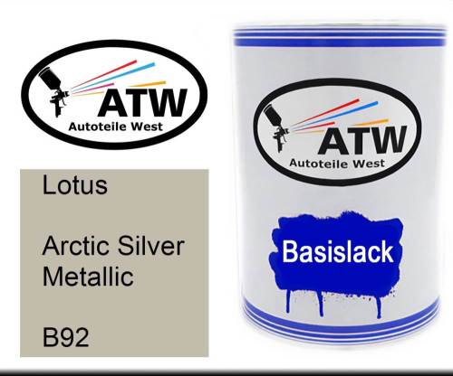 Lotus, Arctic Silver Metallic, B92: 500ml Lackdose, von ATW Autoteile West.